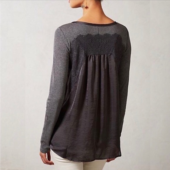 Anthropologie Tops - Anthropologie | Bordeaux Satine Lace Tunic Top M
